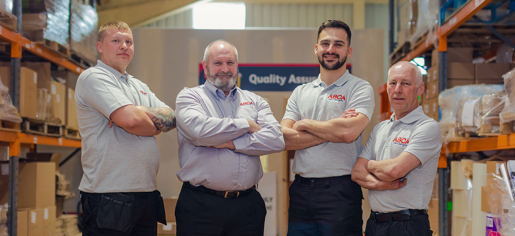 ABCA engineers in the warehouse